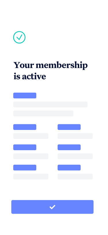 Your membership is active screenshot